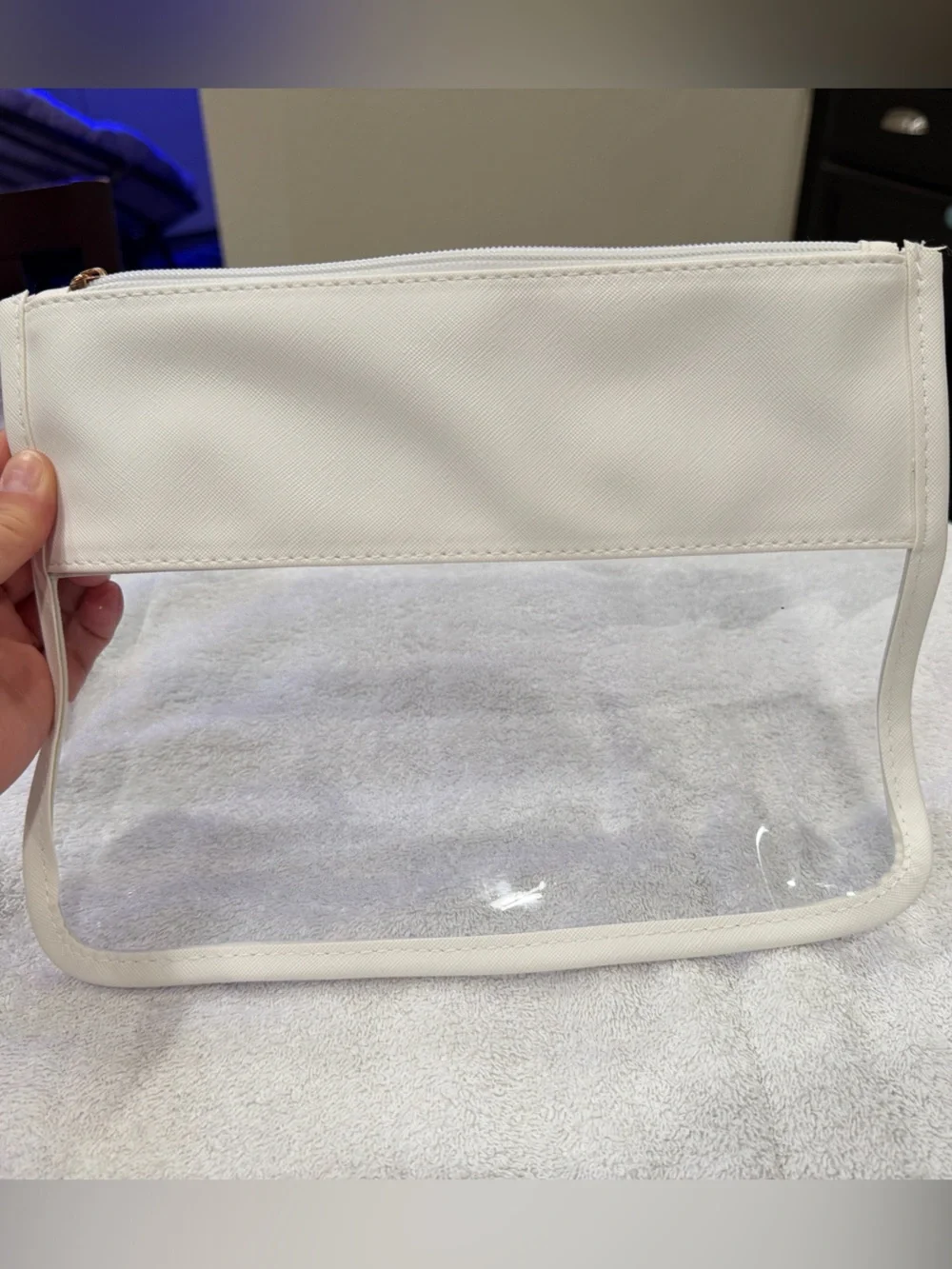 White Krista Horton X CHOMPS Clear Pouch with Multi-Color Lettering